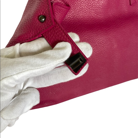 ***SOLD*** AKRIS | Authentic 100% leather Pink Medium Foldable Tote Star Bag - Picture 4 of 15